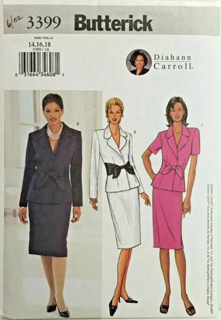 Butterick 3399 Jacket & Skirt Suit Ensemble Sz 14-18 UNCUT Sewing Pattern OOP