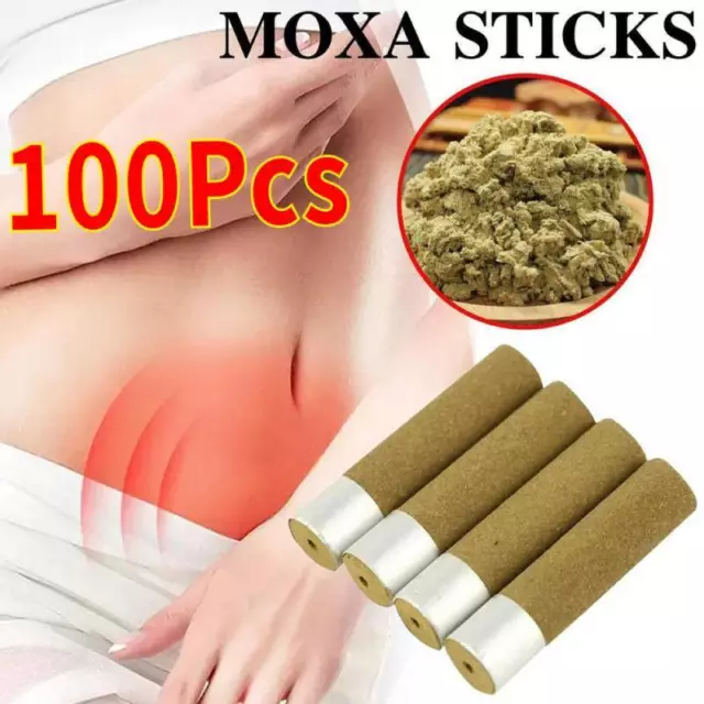 100pcs Moxibustion Stick Roll Self-adhesive Moxa Sticker Pain