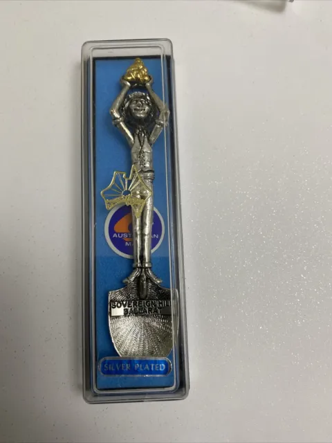 BALLARAT   3D Figural Collectable Souvenir Spoon  Sovereign Hill - Gold Miner