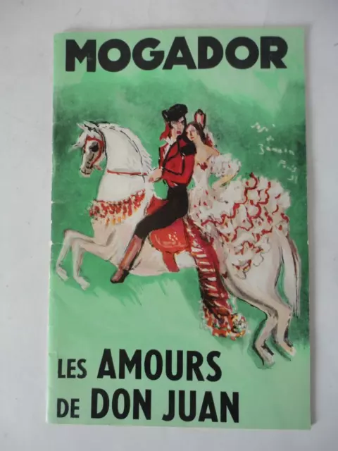 Programme théâtre Mogador Paris les amours de Don Juan 1957