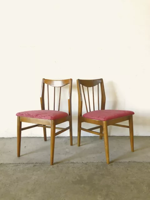 Mid Century Modern Pair of Walnut Side Chairs