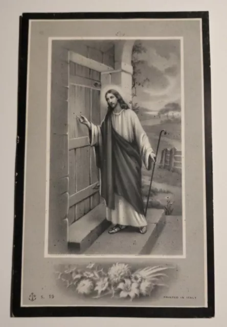 Santino / Cristo Risorto. Annuncio di morte Agostino Sighel. Miola Pinè 1/5/1962