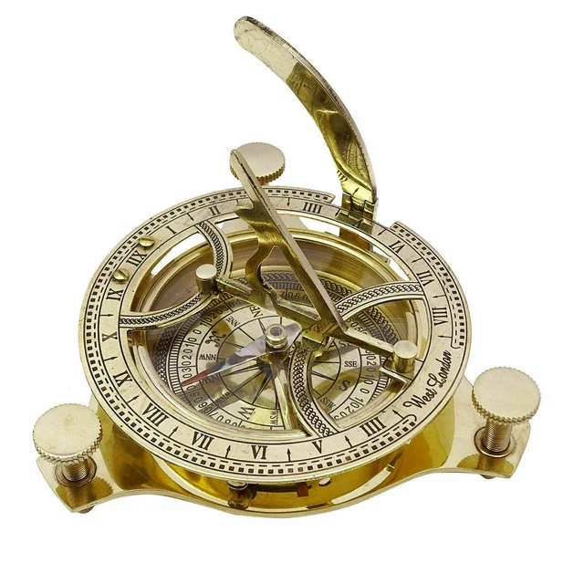 Maritim West London Antik Messing Sonnenuhr Kompass Nautisch Dekoration Geschenk