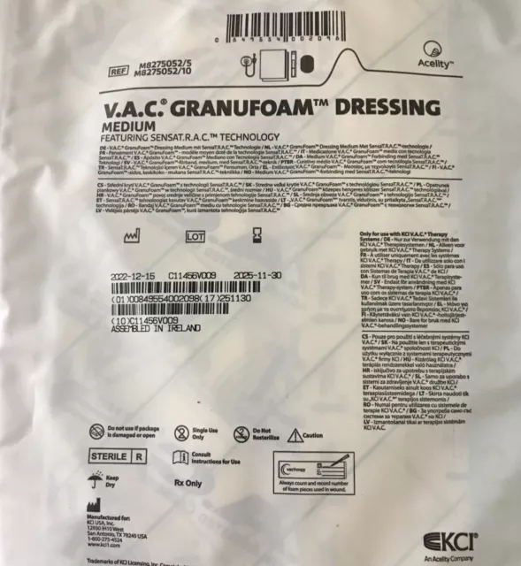KCI GRANUFOAM Foam Medium Dressing - M8275052/5 3 Sterile Medium Kits