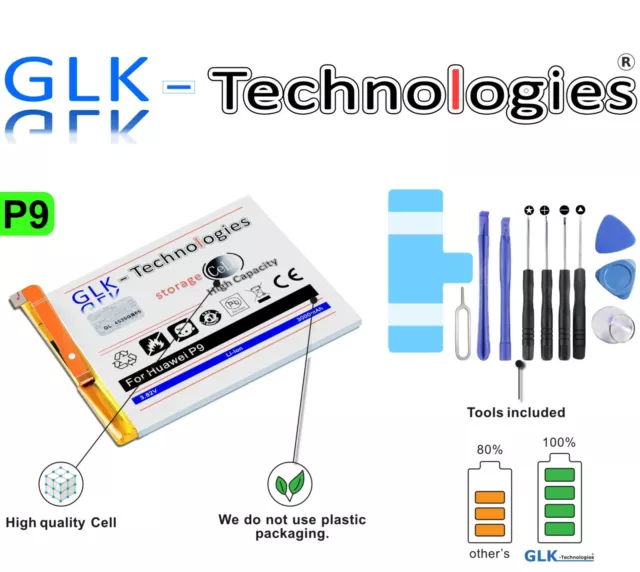 Batteria GLK per Huawei P10 Lite P20 Lite P9 P8 Lite 2017 HB366481ECW batteria 2024