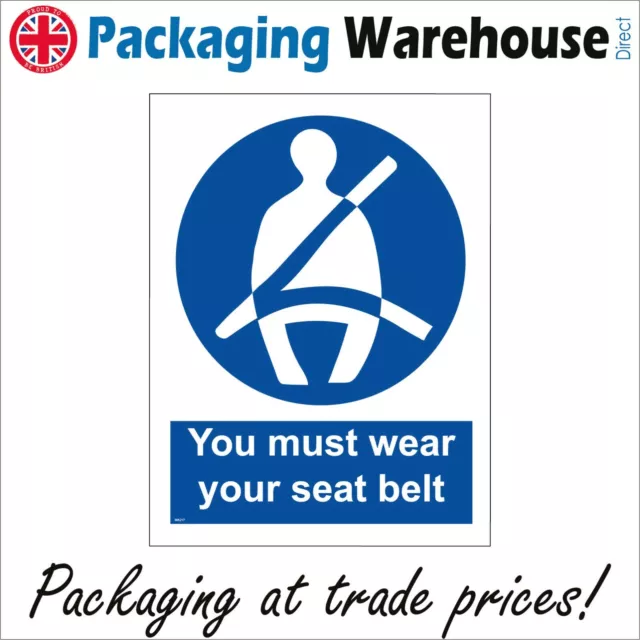 YOU MUST WEAR YOUR SEAT BELT - Safety Mandatory Sign A- MA217 sticker / rigid