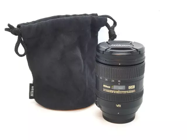 Nikon AF-S DX NIKKOR 16-85mm f/3.5-5.6G ED VR Lens + Hoya UV Filter + Bag