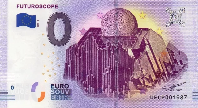 Billet 0 euro Futuroscope 2019 Numéro 1987 Date Naissance - Ouverture du Parc