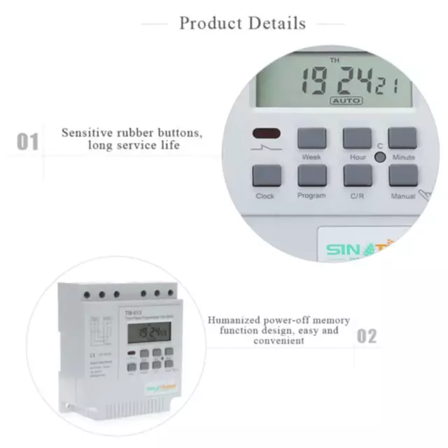 Tm-613 Control Power Timer Switch, Digital LCD Power Programmable Timer Time  Sw