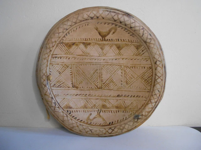 Ancienne céramique poterie berbere kabyle plat creux ART ETHNIQUE