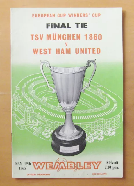 1965 ECWC Final TSV MUNCHEN v WEST HAM UNITED *Exc Condition Football Programme*