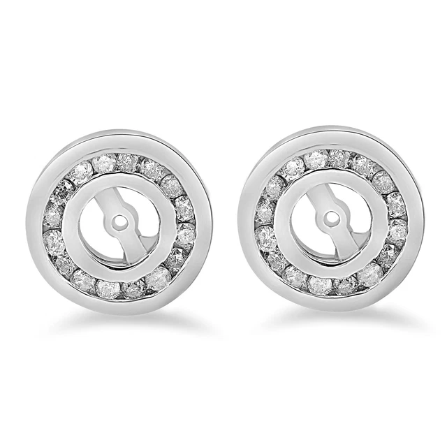 1/2 cttw Diamond Earring Jackets 14K White Gold (up to 4mm) 1/2 cttw Diamond Earring Jackets 14K White Gold (up to 4mm)