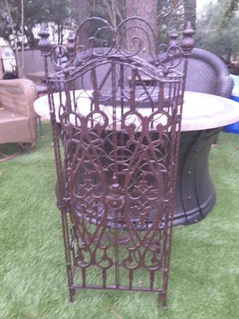 20 Bottle Antique Revival 1940s Wrought Iron Gated Wine Rack, LOCAL PICK UP ONLY