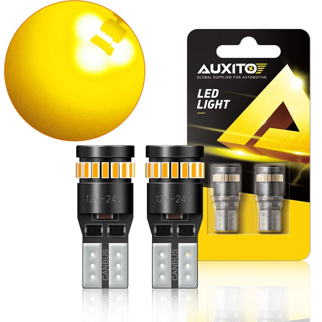 AUXITO 168 T10 194 Amber 2825 License LED Plate Side Marker Bulb Light Canbus