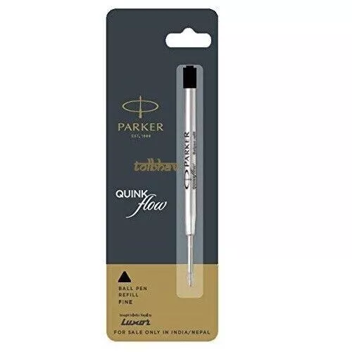Parker Quink Flow Ball Point Pen BP Refill Refills Black Ink Fine Nib New