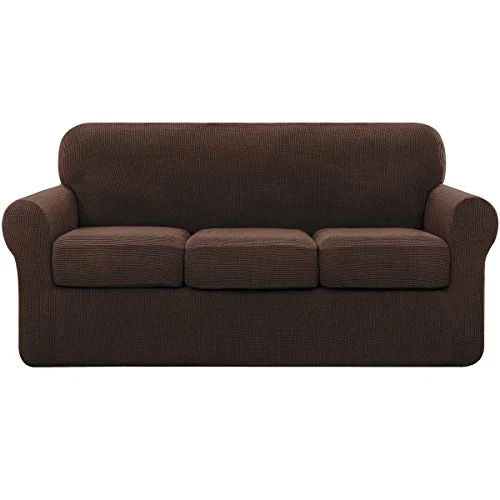 subrtex High Stretch Jacquard Slipcover with 3 Separate Cushion Common Couch for