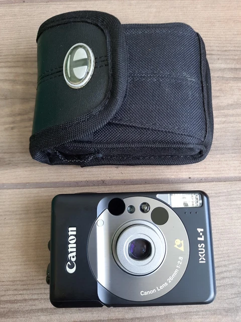 CANON IXUS L1 APS compact film camera in silver +original case, Flash ...