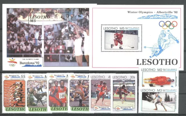 Olympiade 1992, Olympic Games - Lesotho - ** MNH 2 Teilsätze