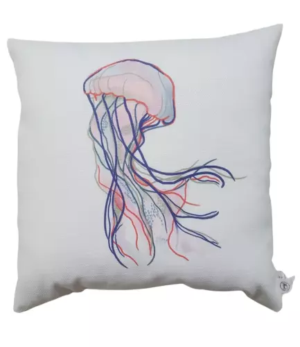 Sewing Down South Water life Collection 20 x 20 Throw Pillow Solo Jellyfish