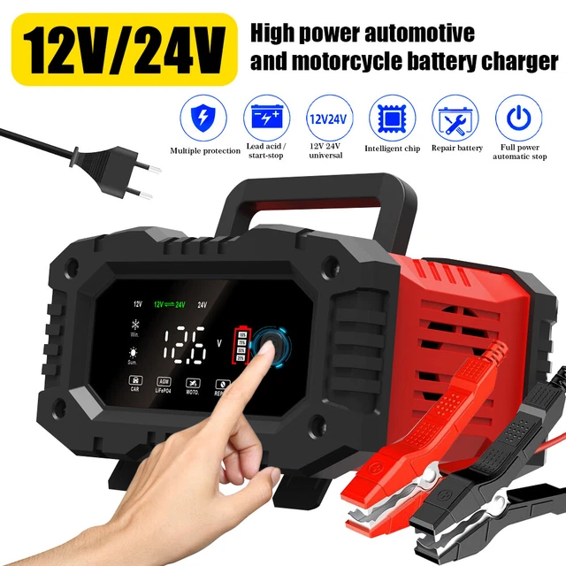 20A CAR BATTERY Charger 12V/24V LCD Automatic Smart Trickle Charger