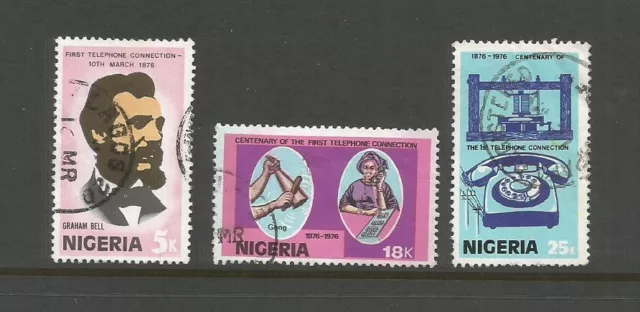 Nigeria 1976 Centenary Of Telephone Used Set SG 355 / 357