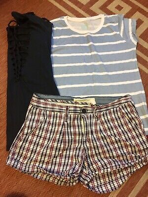 Summer bundle Small H&M checked shorts Primark top T-shirt Striped Strappy Back