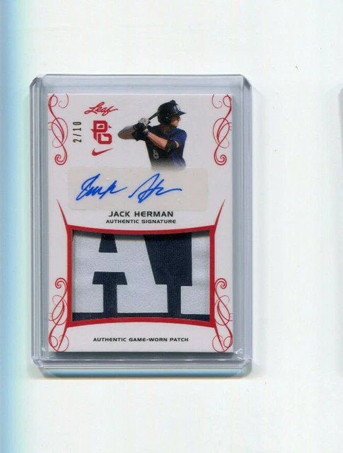 2017 Leaf Perfect Game Showcase Red Jack Herman Auto Letter Patch 2/10