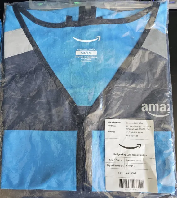 New in package  Amazon Delivery Driver Vest Blue DSP Flex 4X/5X. Seal Brand New.