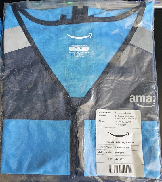 New in package  Amazon Delivery Driver Vest Blue DSP Flex 4X/5X. Seal Brand New.