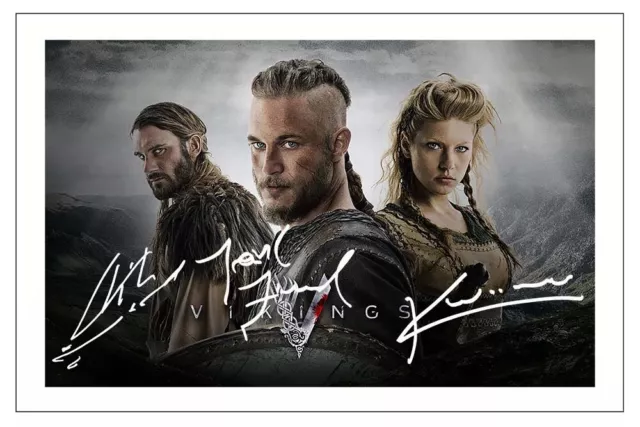 Katheryn Winnick Travis Fimmel Clive Standen Signed Photo Print Vikings