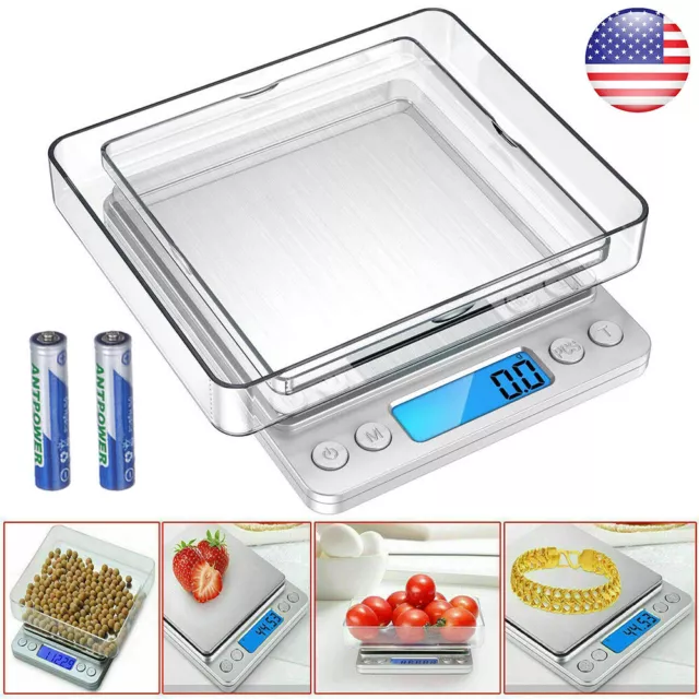 3KG Food Kitchen Scale, Digital Grams & Ounces for Weight Loss, Baking, Cooking