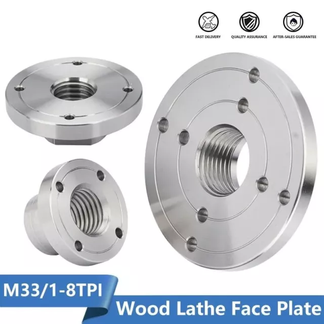 Wood Lathe Turning Machine Steel Durable Thread Chuck Flange Face Plate Fit Tool