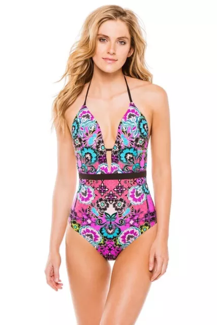 NWT $154 Sz L Large Nanette Lepore Bali Batik Goddess One Piece