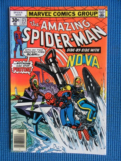 Amazing Spider-Man # 171 - (Fine) -Side By Side W/ Nova-Nothing Can Stop Photon