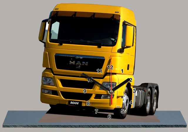 Truck Suédois Scania noir miniature camion truck horloge | AUTO HORLOGE