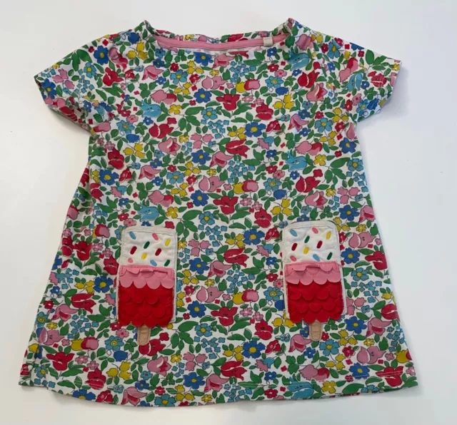 Mini Boden Ice Cream Floral Dress Girls Size 3-4 Years
