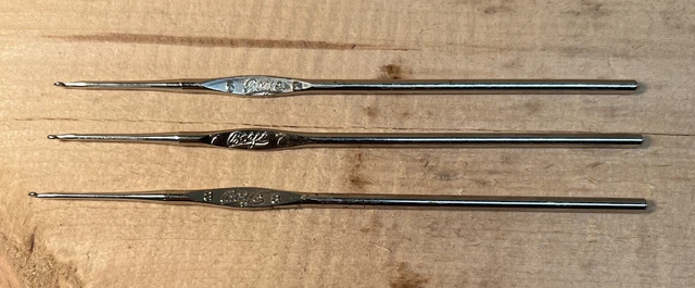 Vintage Boye Steel Crochet Hooks #6, #7 & #8 (Lot of 3) - Used