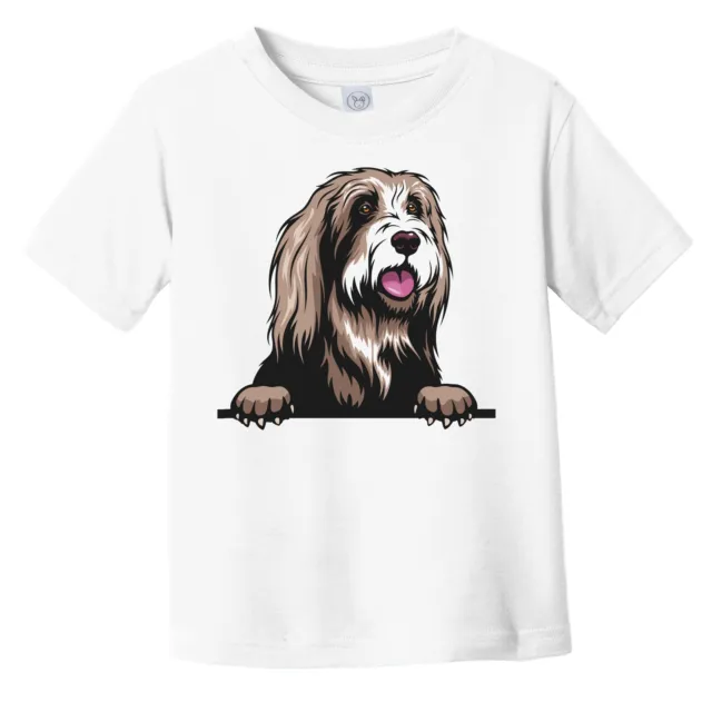 Bearded Collie Dog Breed Popping Up Cute Infant Toddler T-Shirt