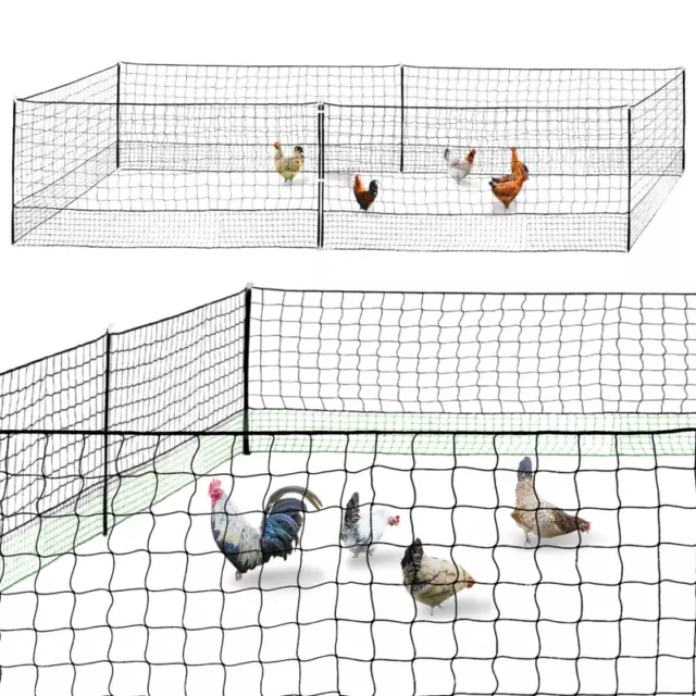 Kit clôture filet à poules 12 M avec porte 6 piquets double pointe