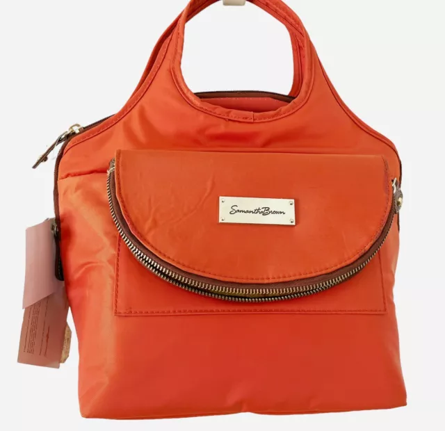 Samantha Brown Insolated basket Cooler Lunch Tote Bag/Containers ~ Orange READ