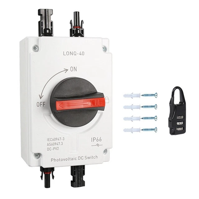 PV Solar Photovoltaic Circuit Breaker, LONQ-40 DC Insulator Solar Switch IP66