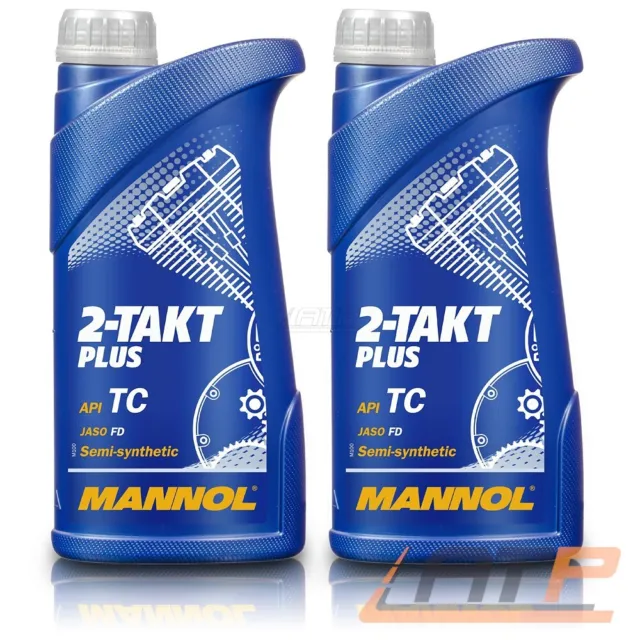 MANNOL 2x 1 L LITER 2-TAKT PLUS MOTOR-ÖL ZWEIRADMOTORFAHRZEUGE