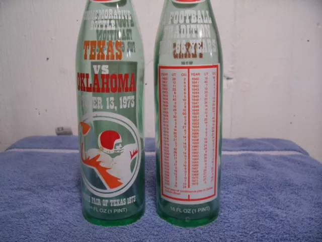 Dr  Pepper-- Oklahoma-Texas- 1973--Commemorative football bottle