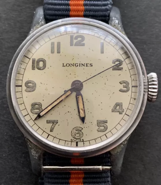 40’s Longines WWII British Air Ministry RAF Pilots-Inscribed”AM 6B/159 G &S Co.”