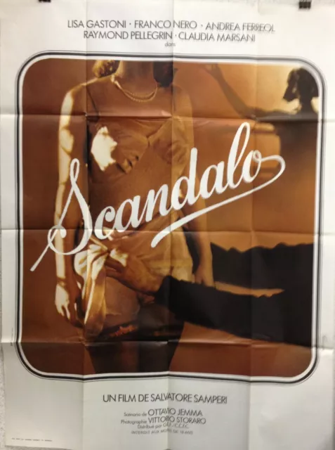 Affiche Erotique SCANDALO. 120x160 cms. Lisa Gastoni, Franco Nero, Ferracci