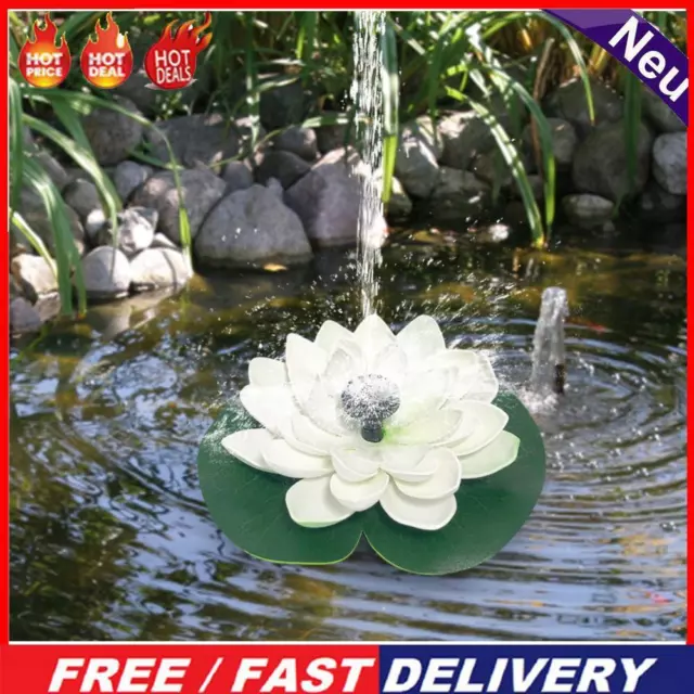 Lotus Shape Fountain Pump 2.5W Solar Powered Water Lily Ornaments (White 1.2W)