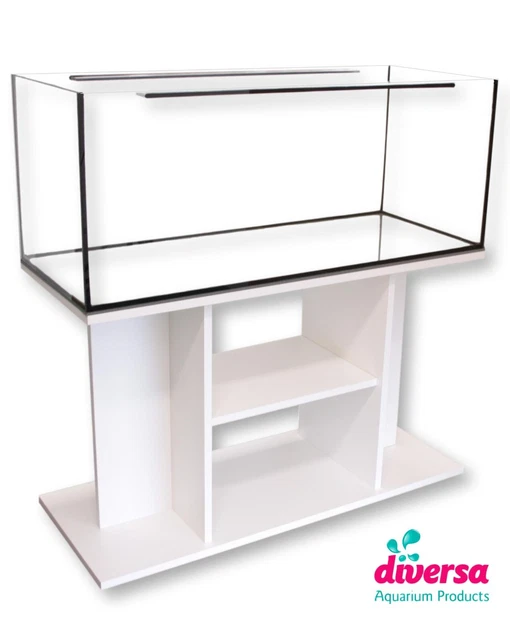 DIVERSA AQUARIUM WITH STAND CABINET Fish Tank Guardian Glass Standard - White