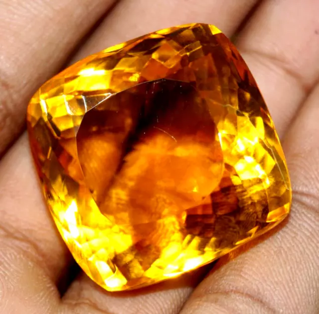 Grande Citrine Jaune 80,90 Ct. Cadeau de pierres précieuses en vrac taille...