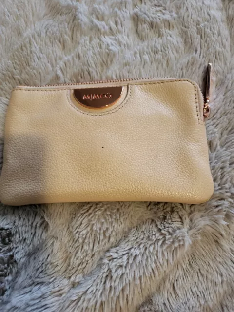 Mimco Echo Matt Pancake Beige  Small Rose Gold Pouch