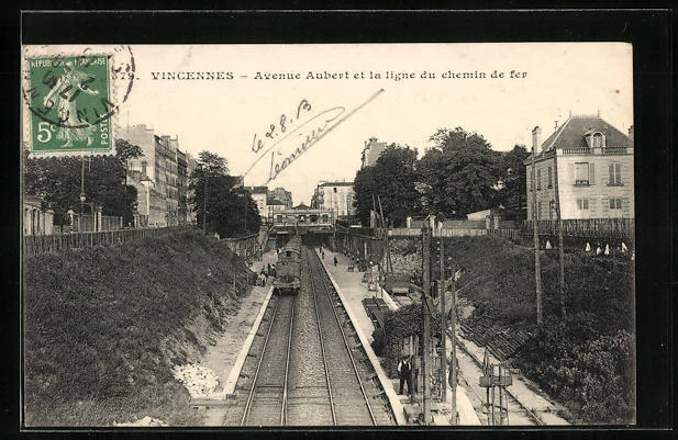 CPA Vincennes, Avenue Aubert et la ligne du chemin de fer